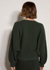 Ribbed Knit Batwing Jumper, Green, large