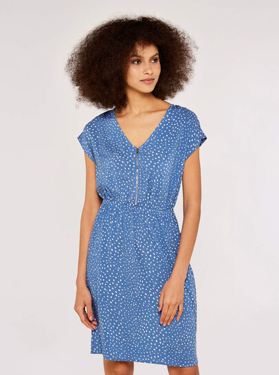 Dot Zip Front  Dress