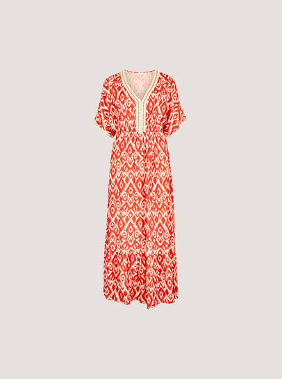 Ikat Swirl Shimmer Maxi Dress