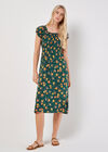 Vintage Rose Milkmaid Midi Dress, Green, large
