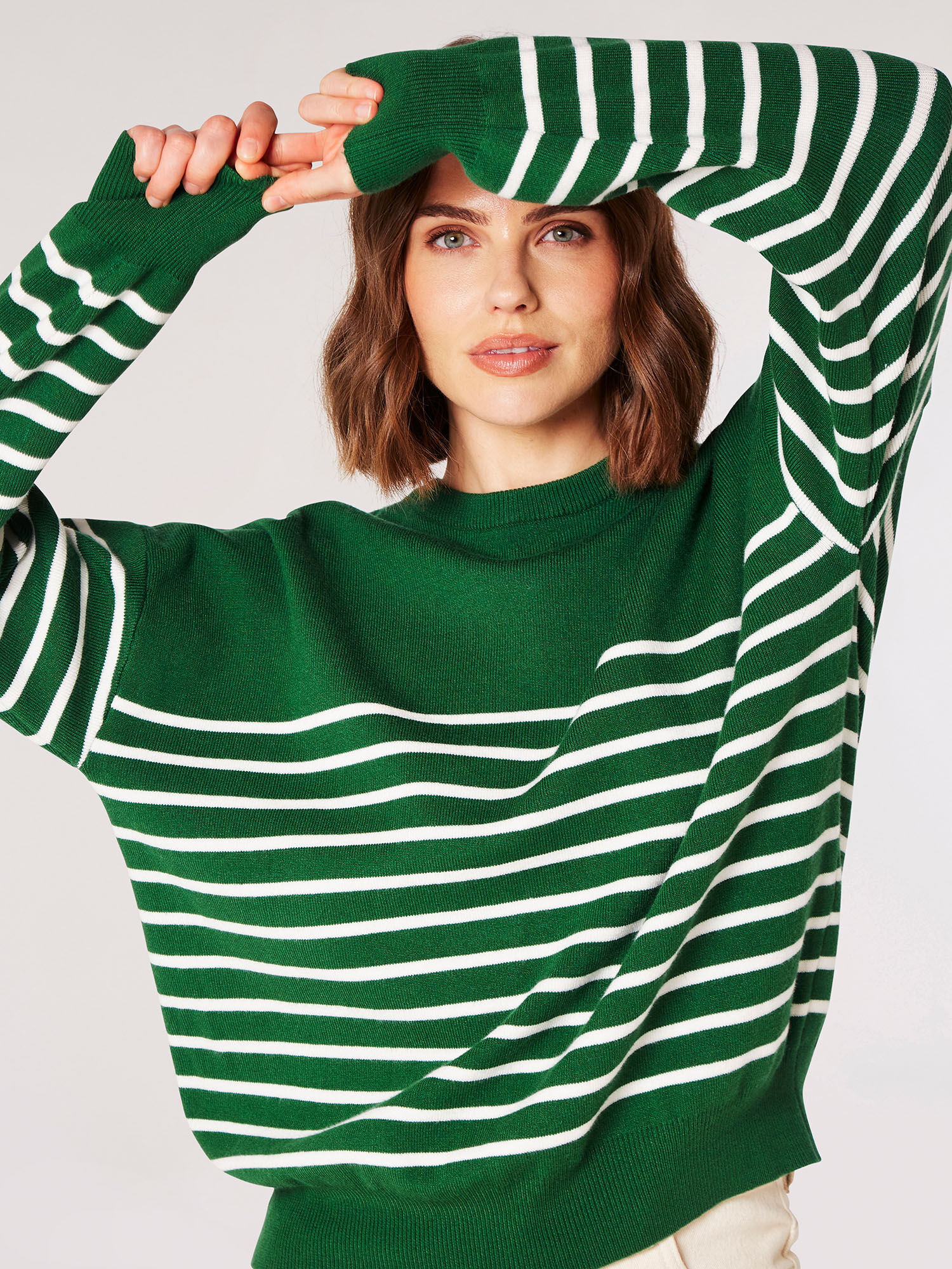 Green stripe jumper discount