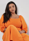 Milkmaid Smock Maxi Dress, Orange, large