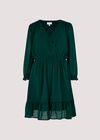 Crinkle Chiffon Wrap Mini Dress, Green, large