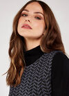 Herringbone 2 Buckle Wrap Dress, Black, large