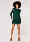Scallop Lace Shorts, Green, large