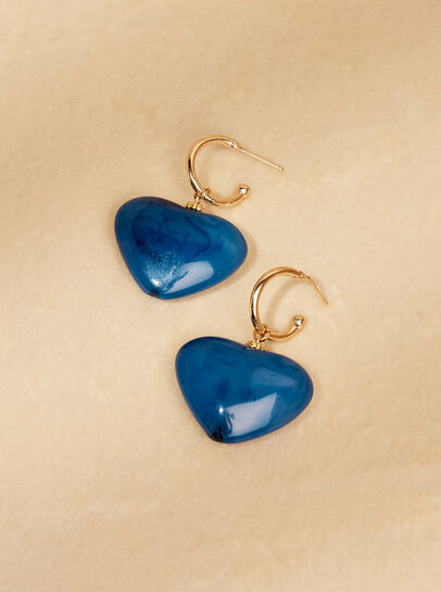 Gold Tone Heart Hoop Earrings
