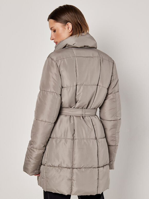 Quilted Puffer Jacket, Stone, large