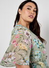 Curve Floral Wrap Midi Dress, Mint, large