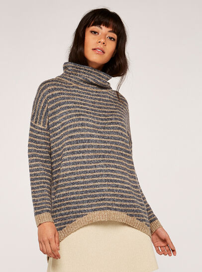 High Neck Stripe Jumper
