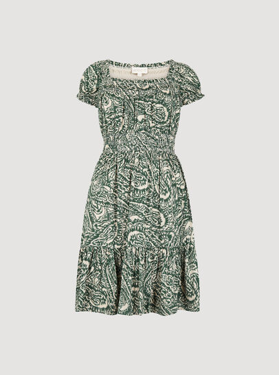 Paisley Milkmaid Mini Dress