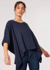 Cotton Jersey Waterfall T-Shirt, Navy, large