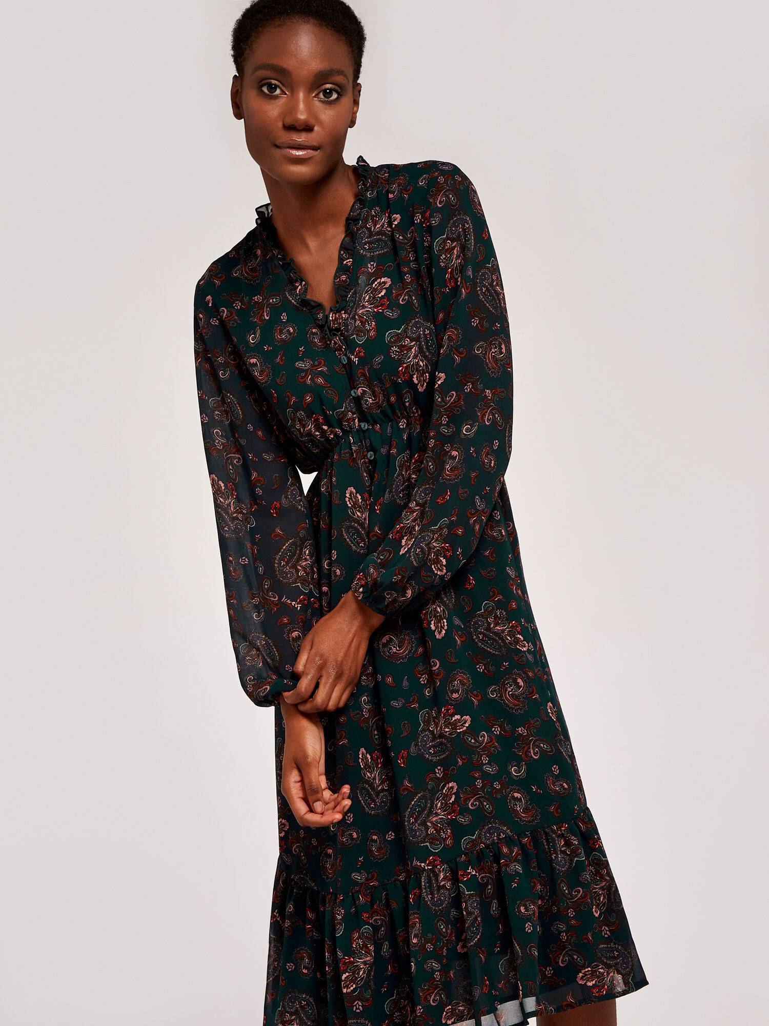 Long sleeve paisley dress shop