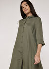 High Low Shirt Dress, Khaki, large