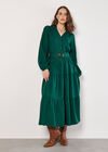 Belted Tiered Maxi Skirt, Green, large