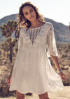 Embroidered Dress, Cream, large
