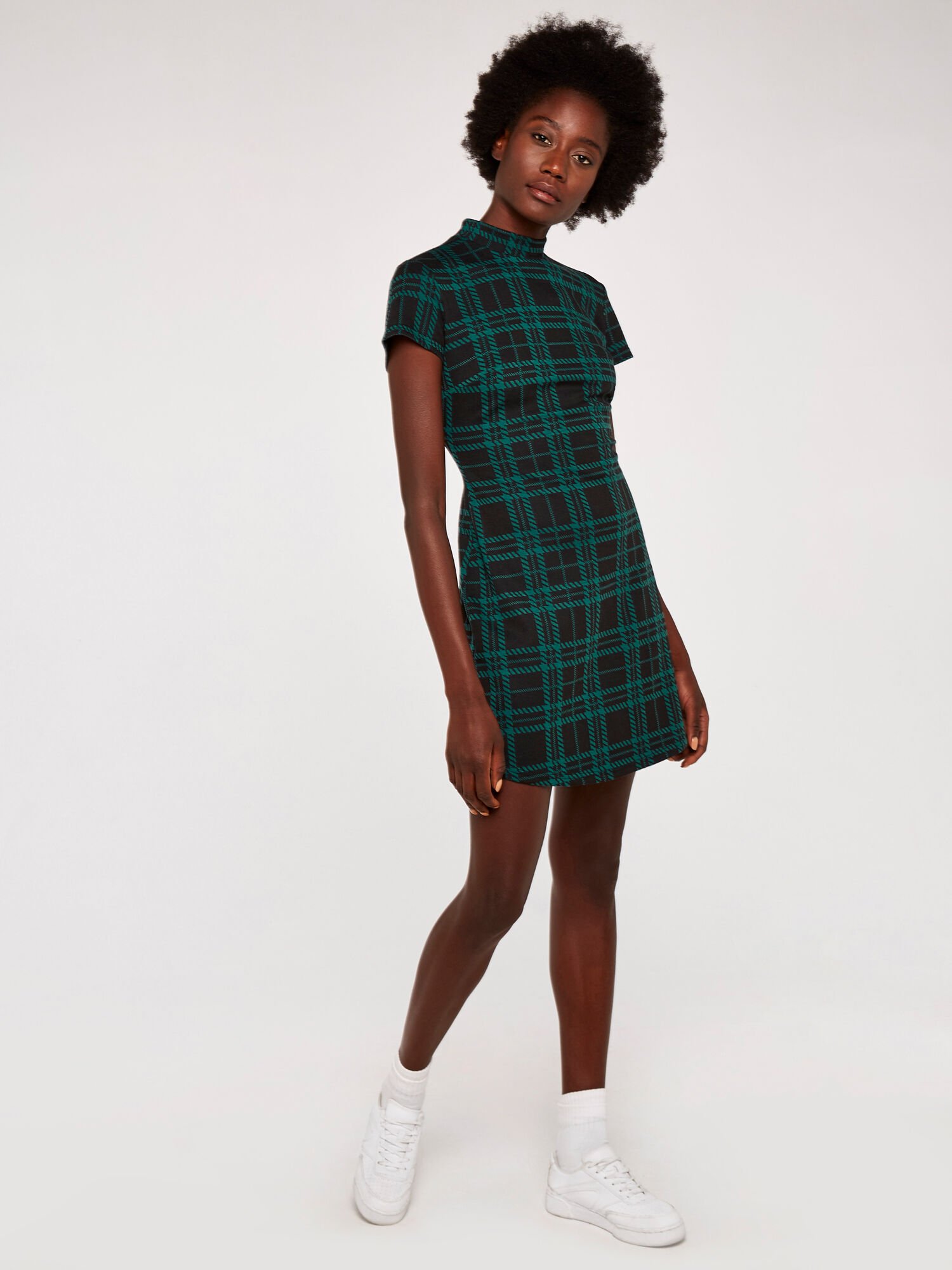 Pretty plaid knit mini dress sales