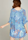Blue Paisley Psychedelic Tassel Top, Blue, large