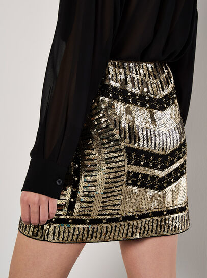 Sequin A-Line Mini Skirt