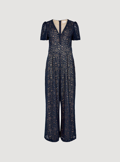 Lined Ornate Lace Jumpsuit