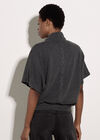 Button Back Soft Knit Top, Dark Grey/Charcoal, large