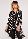 Polkadot Longline Shirt, Cream, large