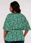 Ditsy Angel Sleeve Top, Green, large