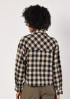 Cropped Check Shacket, Black, large