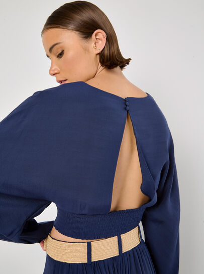 Split Back Crop Top
