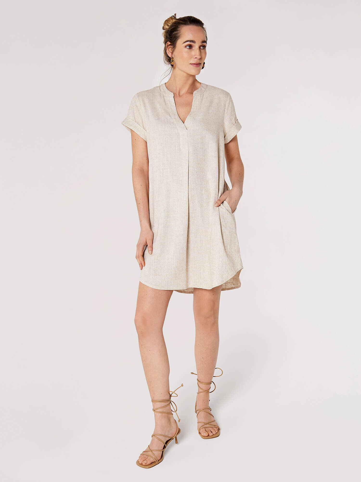 Linen on sale dress mini
