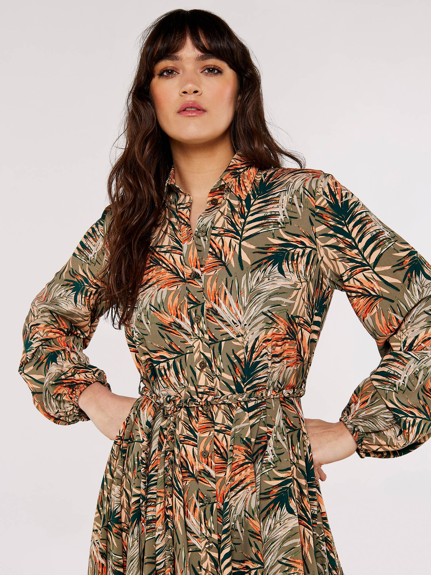 Tropical store shirt dress