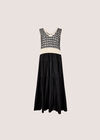 Tank Top Layered Midi Dress, Black, large