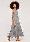 Multi Panel Stripe Dress, Navy, large
