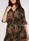 Curve Brushstroke Mini Dress, Khaki, large