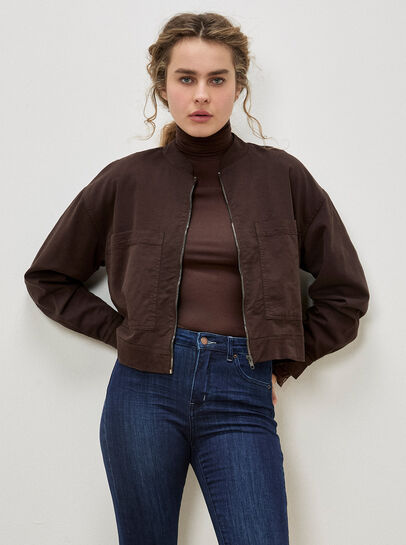 Lightweight Denim Bomber Jacket
