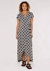 Tie-Dye Wrap Maxi Dress, Grey, large
