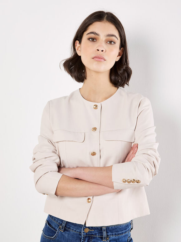 Tailored Lightweight Jacket, Stone, large