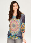 Tribal Placement Underlay Top, Navy, large