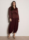 Soft Satin Shirt, Burgundy, large
