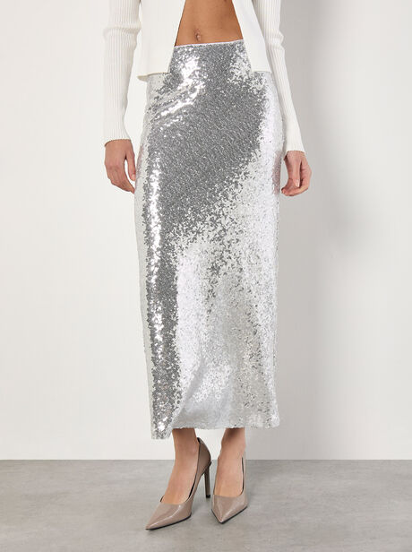 Sequin Bias Cut Midaxi Skirt