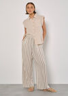 Stripe Wide Leg Trousers, Stone, large