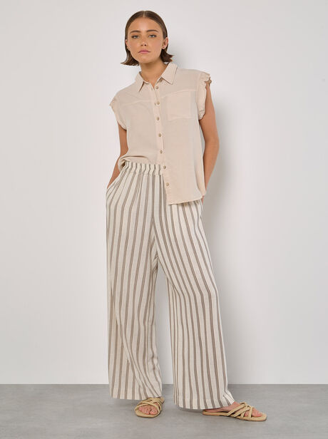 Stripe Wide Leg Trousers