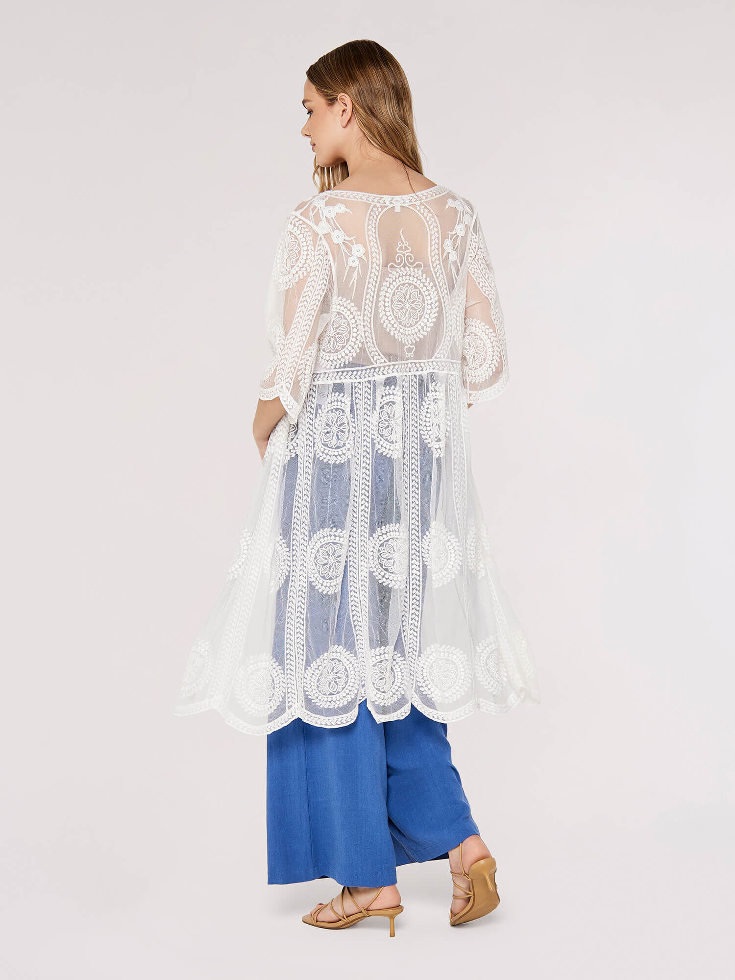 Embroidered Mesh Cover Up