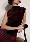 Velvet Bodycon Midaxi Dress, Burgundy, large