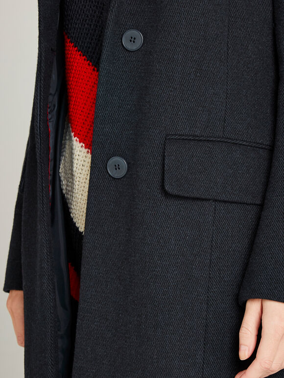 Navy Twill Coat, Navy, large