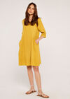 Linen Dress with Pockets, Mustard, large