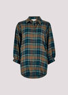 Soft Touch Balloon Sleeve Check Shirt, Brown, large