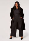 Curve Longline Soft Faux Fur Coat, Black, large