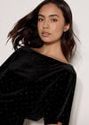 Multicolour Gem Velvet Mini Dress, Black, large