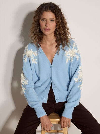 Floral Applique Cardigan