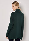 Roll Neck Soft Touch Oversized Top, Green, large